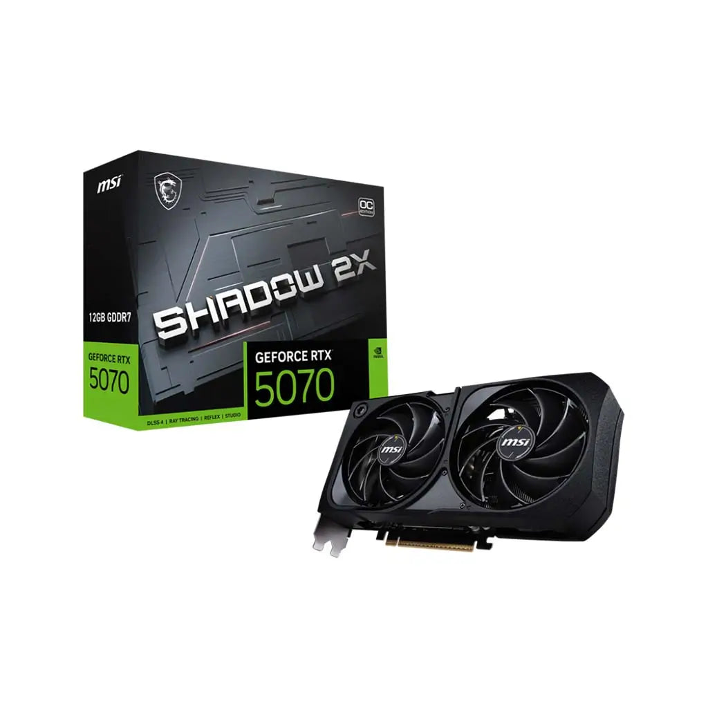 MSI GeForce RTX 5070 12GB SHADOW 2X OC Graphics Card Front View MSI GeForce RTX 5070 12GB SHADOW 2X OC Graphics Card Front View